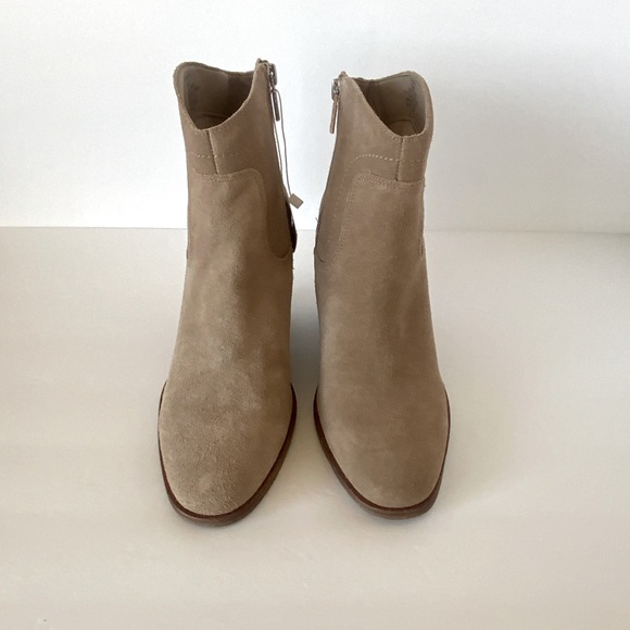 Lucky Brand Waltz Tan Suede Leather Side Zip Wedge Ankle Booties Sz 9 & 10 NWT - Picture 2 of 13